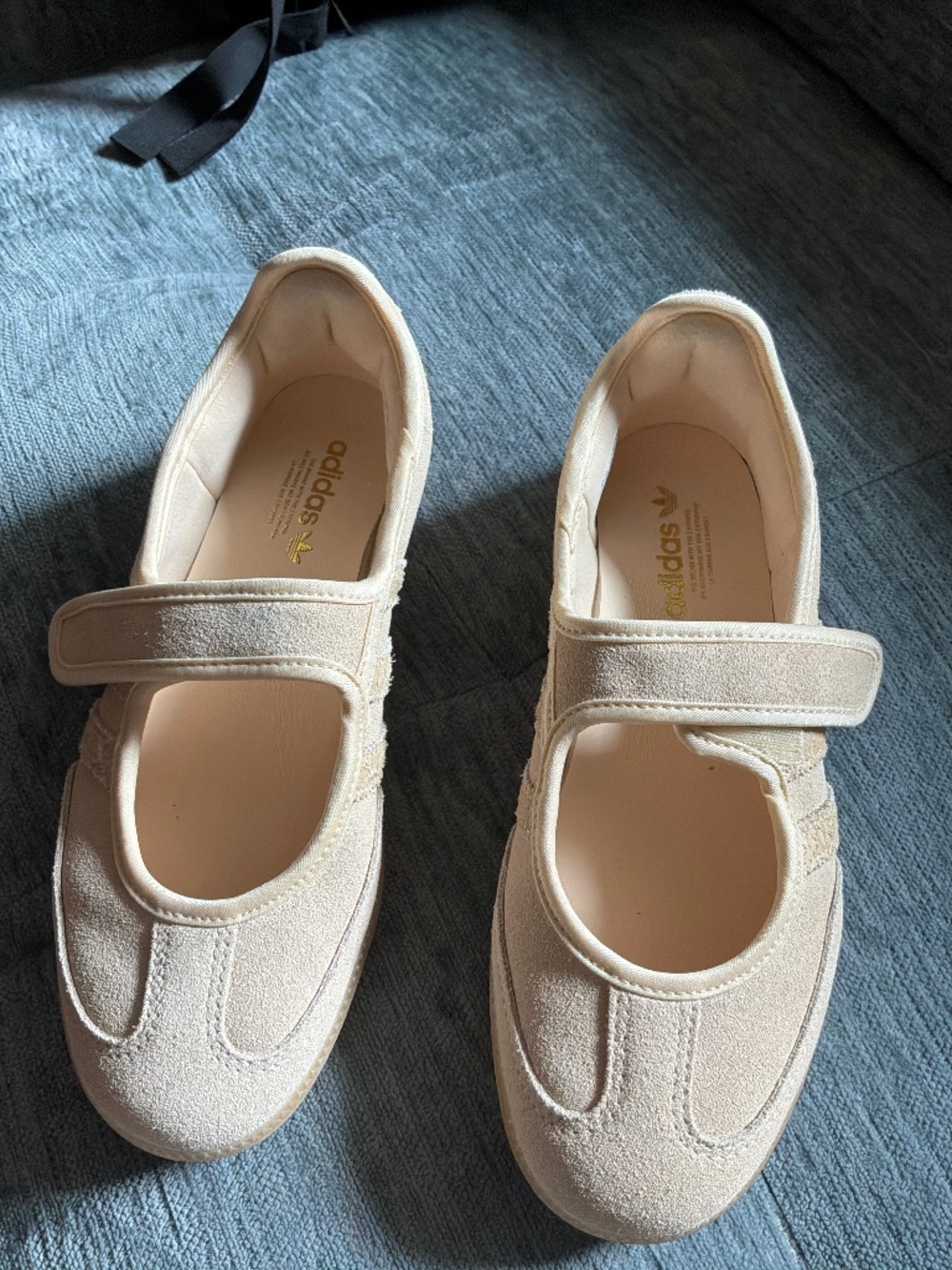 New cream Adidas mary janes size 6.5